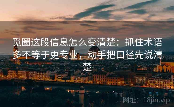 觅圈这段信息怎么变清楚：抓住术语多不等于更专业，动手把口径先说清楚