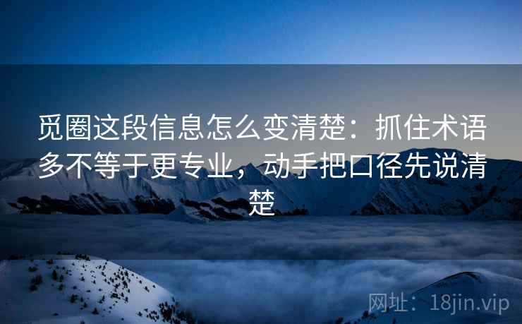 觅圈这段信息怎么变清楚：抓住术语多不等于更专业，动手把口径先说清楚